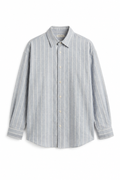 Electric Blue Linen | Bolder White Stripes