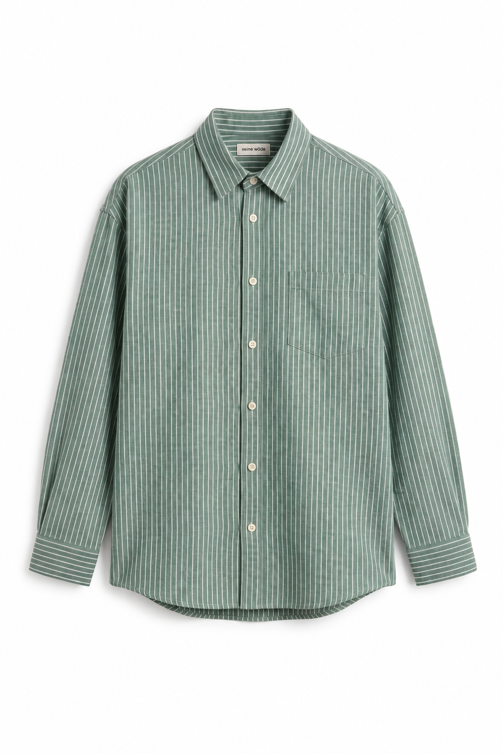 Green Linen | White Stripes